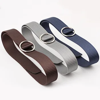 

Casual Unisex Canvas Fabric Belt Strap Ring Buckle Girl Boy Students Cloth Solid Color Waistband