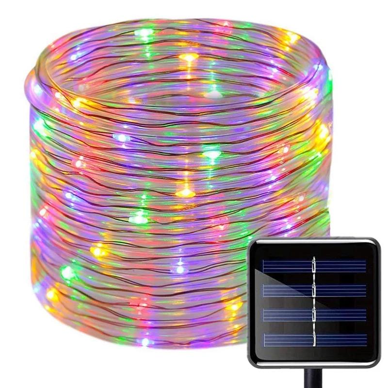 

Hot 100 LEDs Solar String Light Waterproof Rope Tube Lights Outdoor Garden Tree Lamp Multi Color