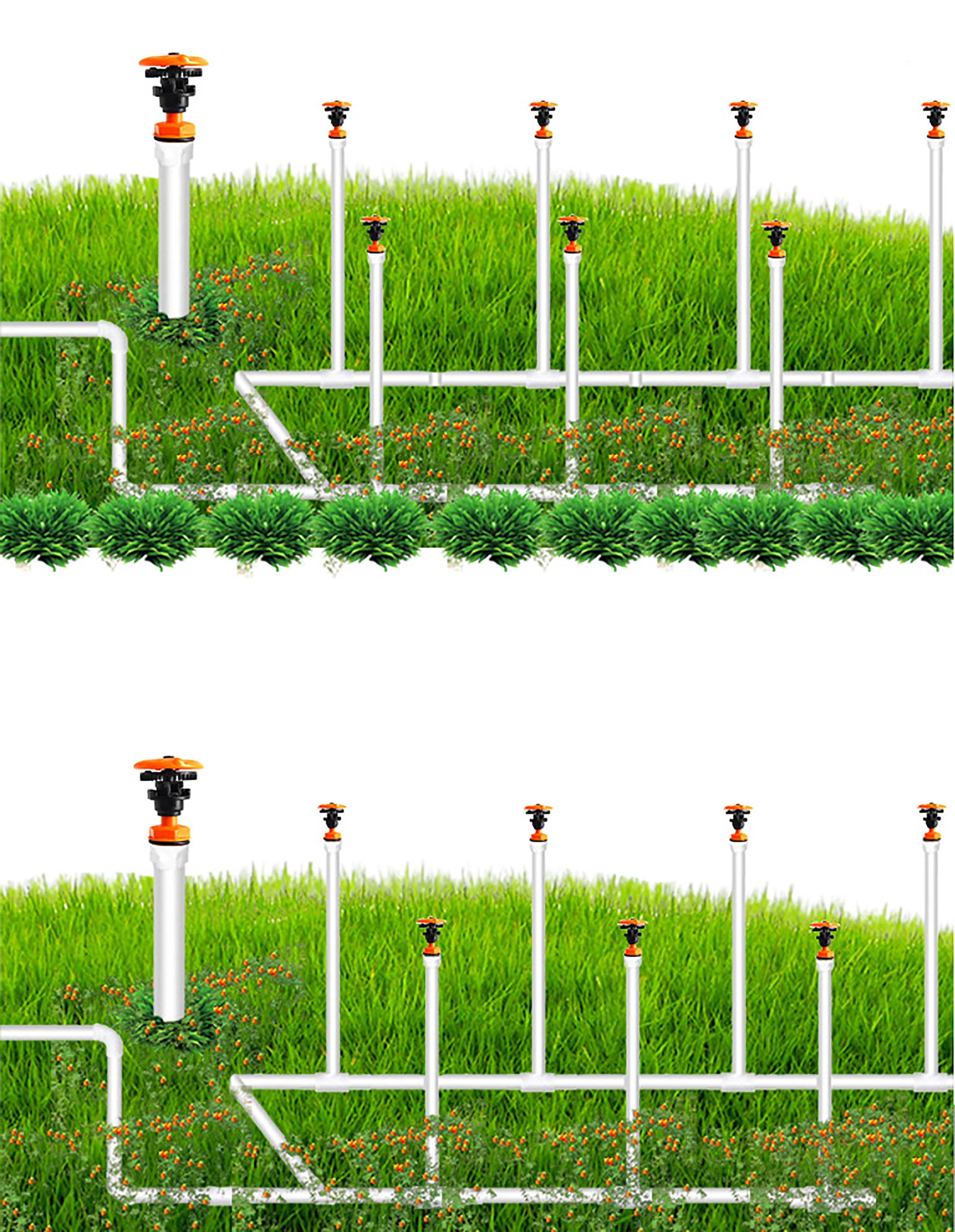 Garden Sprinkler 1/2" Male Thread 360&deg; Rotating Lawn Flower Field Orchard Irrigation Nozzle Oscillating Rotary
