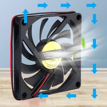 

2 Pin DC 12Volt 2P Connector Cooling Fan for Computer Case CPU Cooler Radiator 8010 DC Axial Flow Cooling Cooler Fan