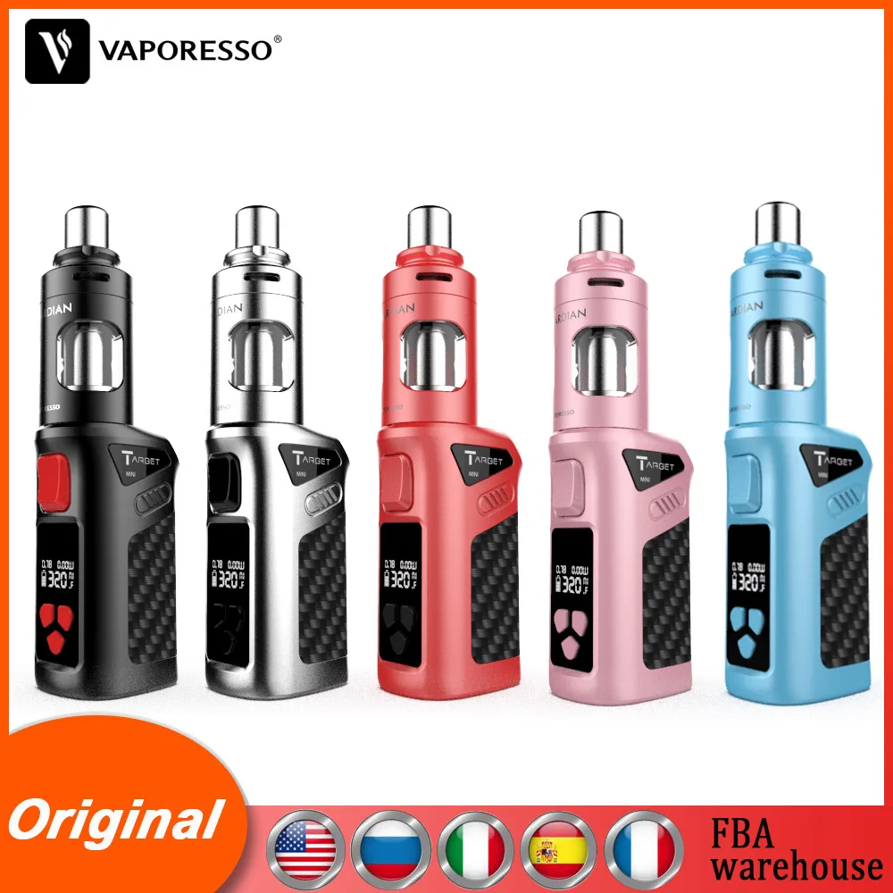 Оригинальный Vaporesso Target Mini Kit вейп 40 Вт TC бокс мод с резервуаром Guardian 1400 мАч