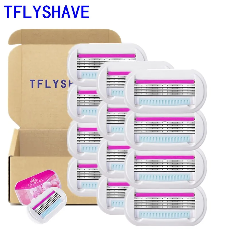 

TFLYSHAVE Women Shaving Blades for Women Hair Removal Blade Woman Razor Blades for Shaver Replacement Head Venuse 12pcs/lot
