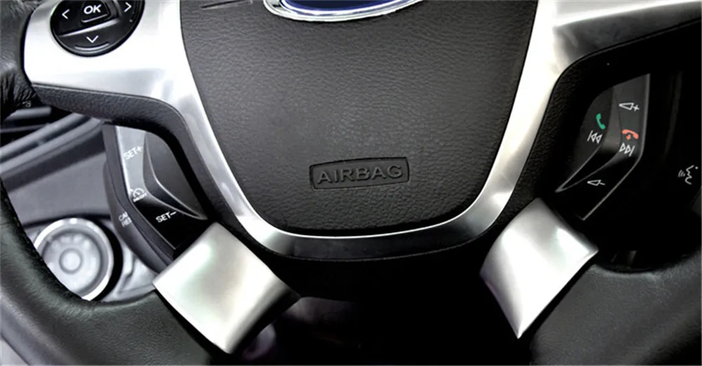 Ladysmtop автомобильный Стайлинг руля декоративная крышка наклейка чехол для Ford Focus 3 mk3 2012-/KUGA 2013