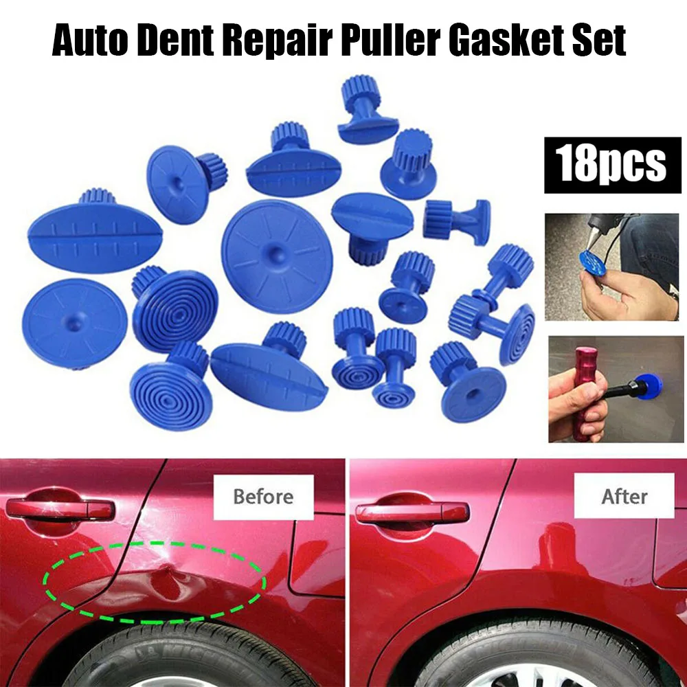 18pcs/Set Automotive Dent Repair Gasket Puller Tabs Lifter Blue Removal Tools 
