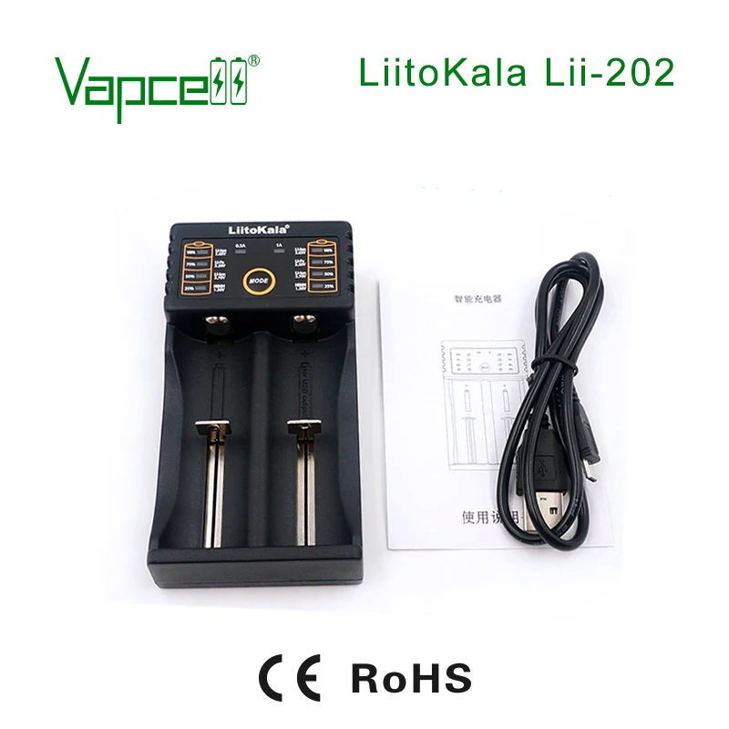 Vapcell зарядное устройство Liitokala Lii-202