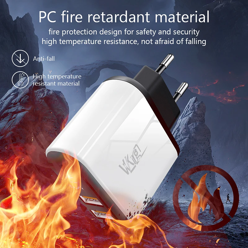 Cena Szybka ładowarka VVKing 18W 3.0 szybka ładowarka HD Smart Display ue wtyczka do iphone a X Samsung Xiaomi Huawei 2 USB QC3.0 przejściówka do ładowarki