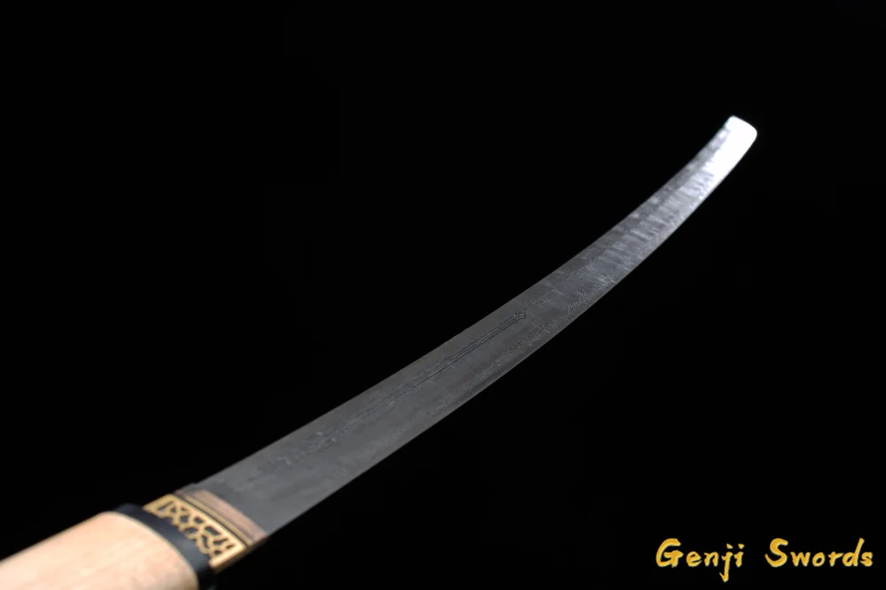 Ancient Handmade Katana Japanese Samurai Straight Sword Sharp Edge Damascus Folded Steel Antique Blade by Yongli Sword