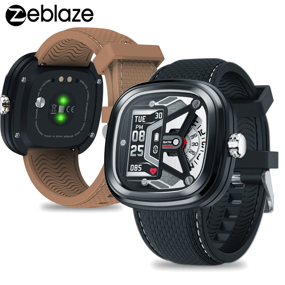 Zeblaze Hybrid 2 Smartwatch Heart Rate Blood Pressure 50M Waterproof Exercise Tracking Sleep Smart Notifications For IOS Android