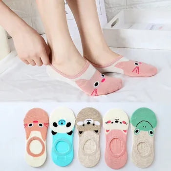 

1Pair Shallow Mouth Women Short Stockings Cartoon animal Image Non-Slip Casual Simple High Quality Winter Warm Girl Cotton