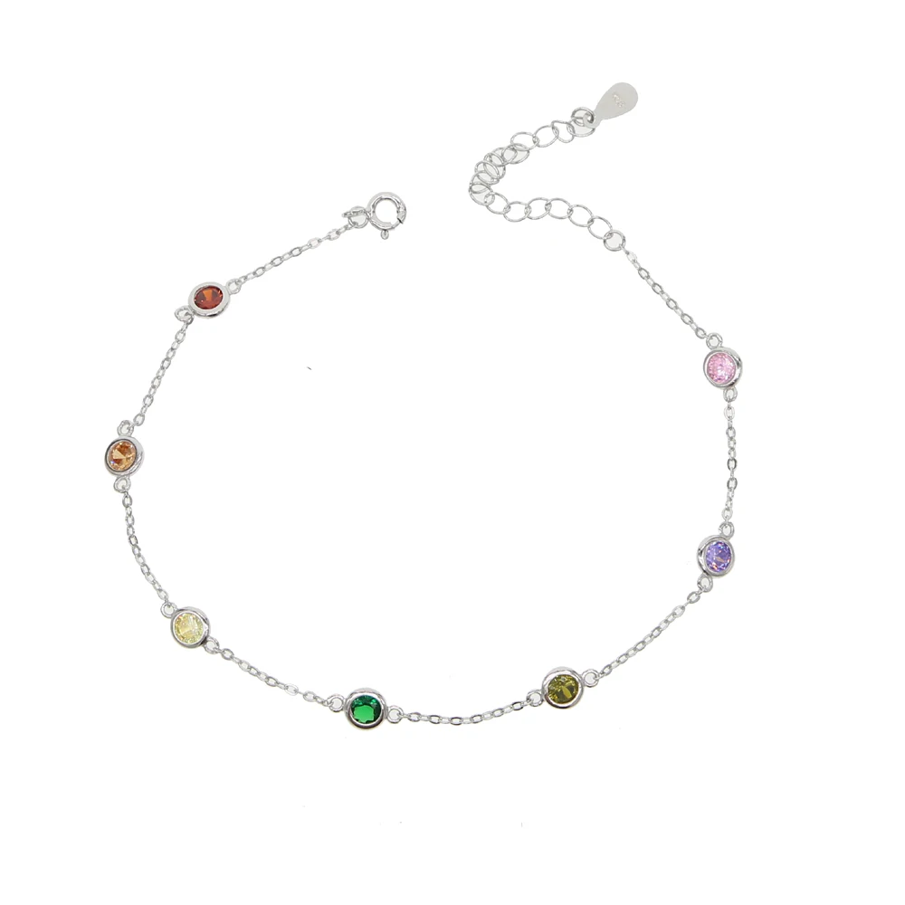 21+5cm anklet 925 Sterling Silver Romantic Small round zircon Charm Anklet For Women S925 Ankle Bracelet Adjustable Length 21+5cm anklet 925 Sterling Silver Romantic Small round zircon Charm Anklet For Women S925 Ankle Bracelet Adjustable Length