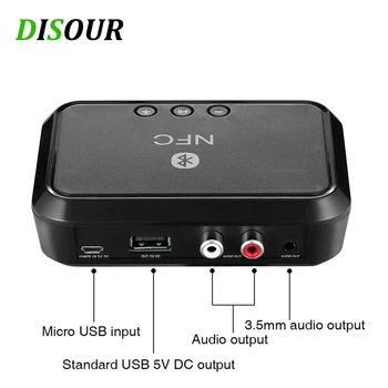 

NFC Bluetooth Stereo Audio Receiver Portable Wireless Bluetooth Adapter With 3.5mm/ RCA output For Phone Car Speaker Amplifier