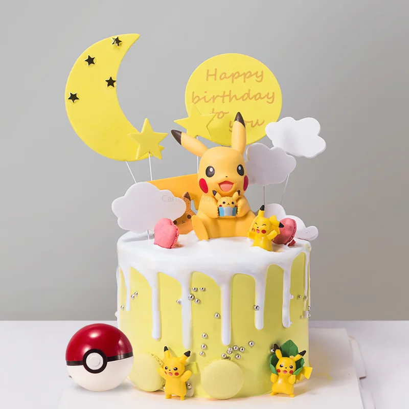 Takara Tomy Dekorative Ornamente Geburtstag Kuchen Pikachu Backen Baby Pokemon Puppe Plug In Flagge Zubehor Kuchen Stehen Kuchen Formen Cake Decorating Supplies Aliexpress