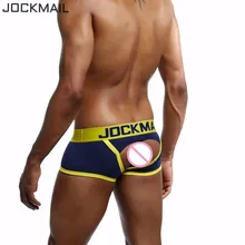 Бренд JOCKMAIL, мужское нижнее белье, боксеры, шорты, открытая спина, ягодицы, хлопок, сексуальное, открытая спина, гей, мужское нижнее белье, JockStrap cuecas, Гей Трусы