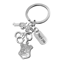 Европа и Америка подарок на День Благодарения спасибо полицейский брелок с пистолетом наручники цепочка брелка