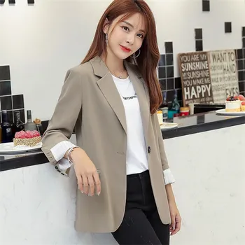 

Solid color was thin and loose long-sleeved suit jacket 2020 autumn new retro casual fashion wild small suit large size S-XXL