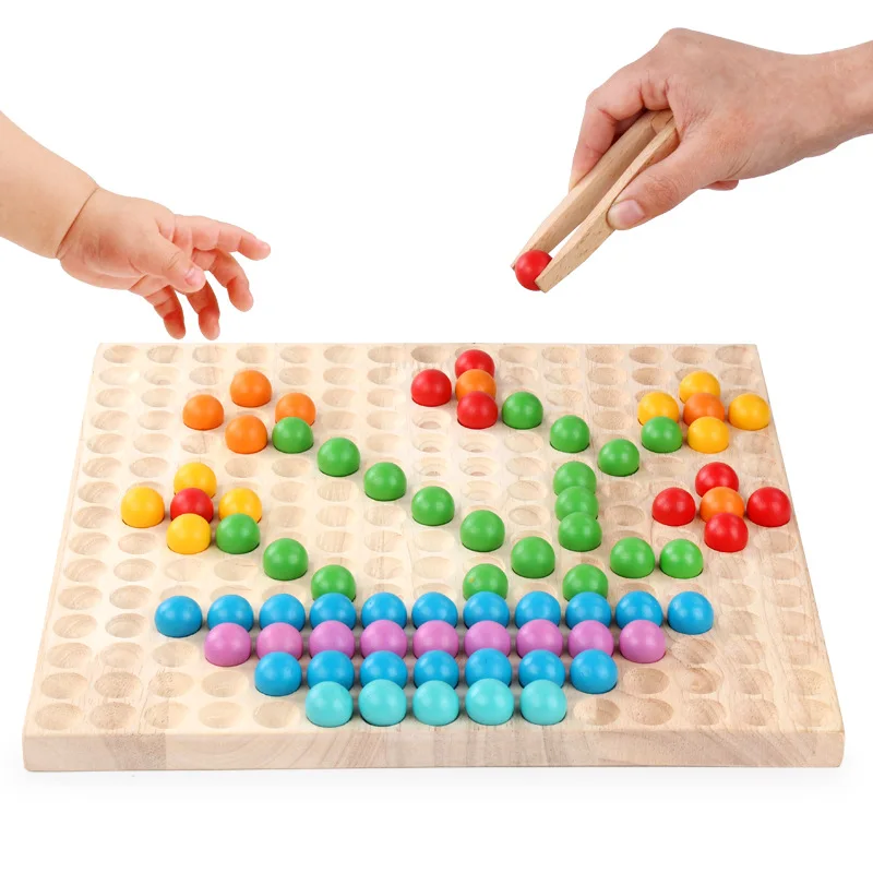 Деревянный творческий красочный шар комбинация силовой полосы 3D головоломки детей раннего возраста развивающие руки Мозги игрушки