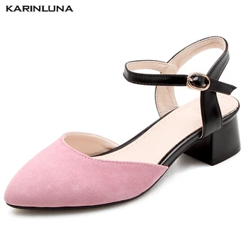

Karinluna 2020 New Arrivals Big Size 43 Casual Shoes Woman Sandals Female Buckle Strap Thick Heels Dropship Sandals Women Shoes