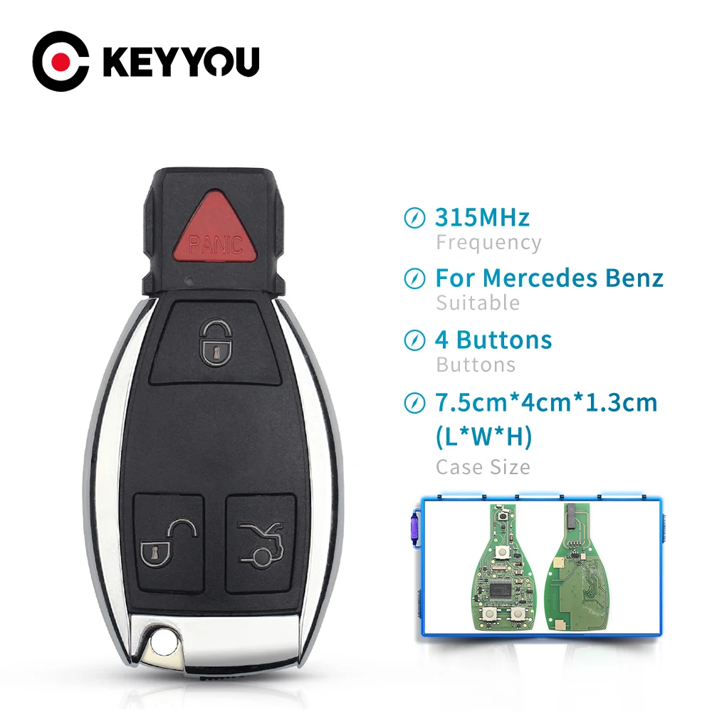Пульт дистанционного управления KEYYOU для автомобиля без ключа Mercedes Benz 2000 с