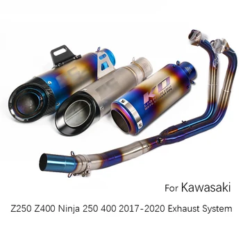 

Full Exhaust System for 2017-2020 Kawasaki Z250 Z400 Motorcycle Exhaust Pipe Header Link Pipe Slip On 51mm Escape Ninja 250 400