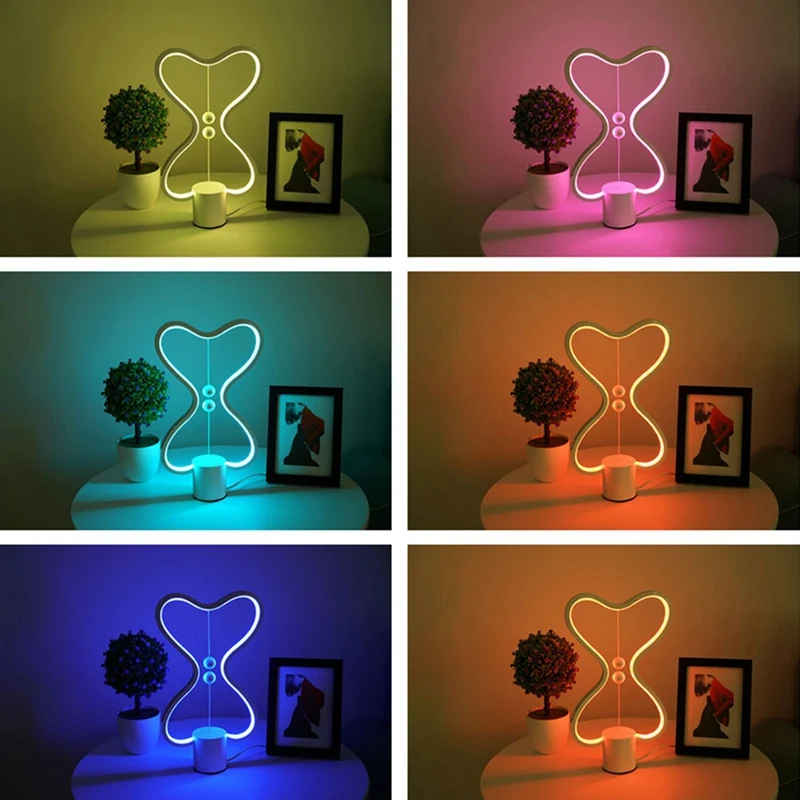 7 цветов Хэн баланс светодиодный Ночной светильник с питанием от USB Домашний Декор Спальня ножки для офисного стола Ночной светильник
