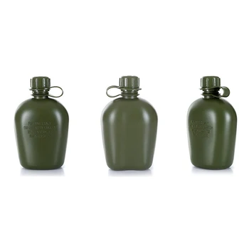 

1L Outdoor US Style Strategical Water Bottle with Cover Canteen Kit Outdoor Training Aluminum Cup BHD2