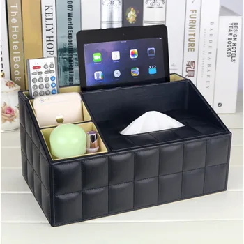 

Multifunctional leather tissue box tea table living room remote control storage box drawer office household paper drawer