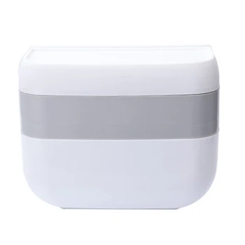 

Wall Mount Paper Holder Waterproof Thick and Durable Shelf Tray Roll Paper Towel Holder Double Layer Storage Box Tray