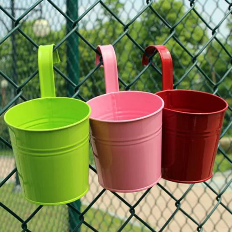 10 Colors Removable Hanging Flower Pots Hook Wall Pots Garden Pots Balcony Planters Metal Bucket Flower Holders Home Decor 10 Colors Removable Hanging Flower Pots Hook Wall Pots Garden Pots Balcony Planters Metal Bucket Flower Holders Home Decor