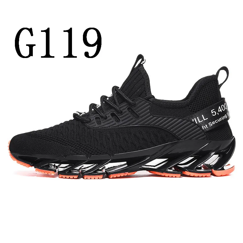 Мужская обувь для бега новые трендовые дышащие модные кроссовки Повседневная спортивная обувь уличные кроссовки для бега - Цвет: G119-Black