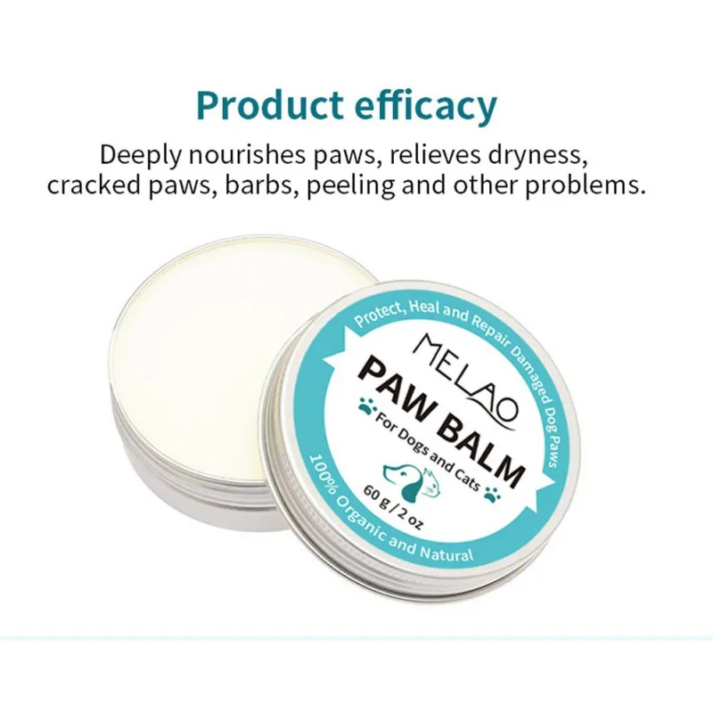 Dog Paw Cream Ointment For Dry And Cracked Noses Paws Pet Protection Wax 60g OZ | Дом и сад