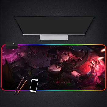 

Anime LOL League Of Legends RGB Gaming Mouse Pad Gamer Computer Mousepad Backlit Mause Large Desk Keyboard LED Mice Mat