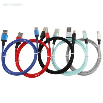 

300pcs/lot USB CableType C 1m Pure Color Braided Fast Charge Cable for Samsung Galaxy S8 S9 Note8 USBC Long Cell Phone Charger