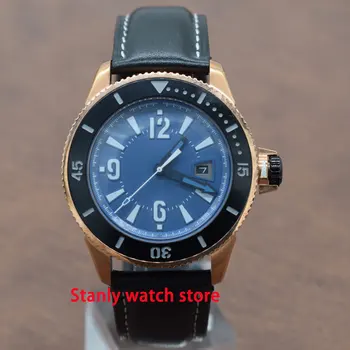 

Vintage style Bliger 43mm blue sterile dial luminous bronze coated case miyota 8215 automatic movement men's wrist watches