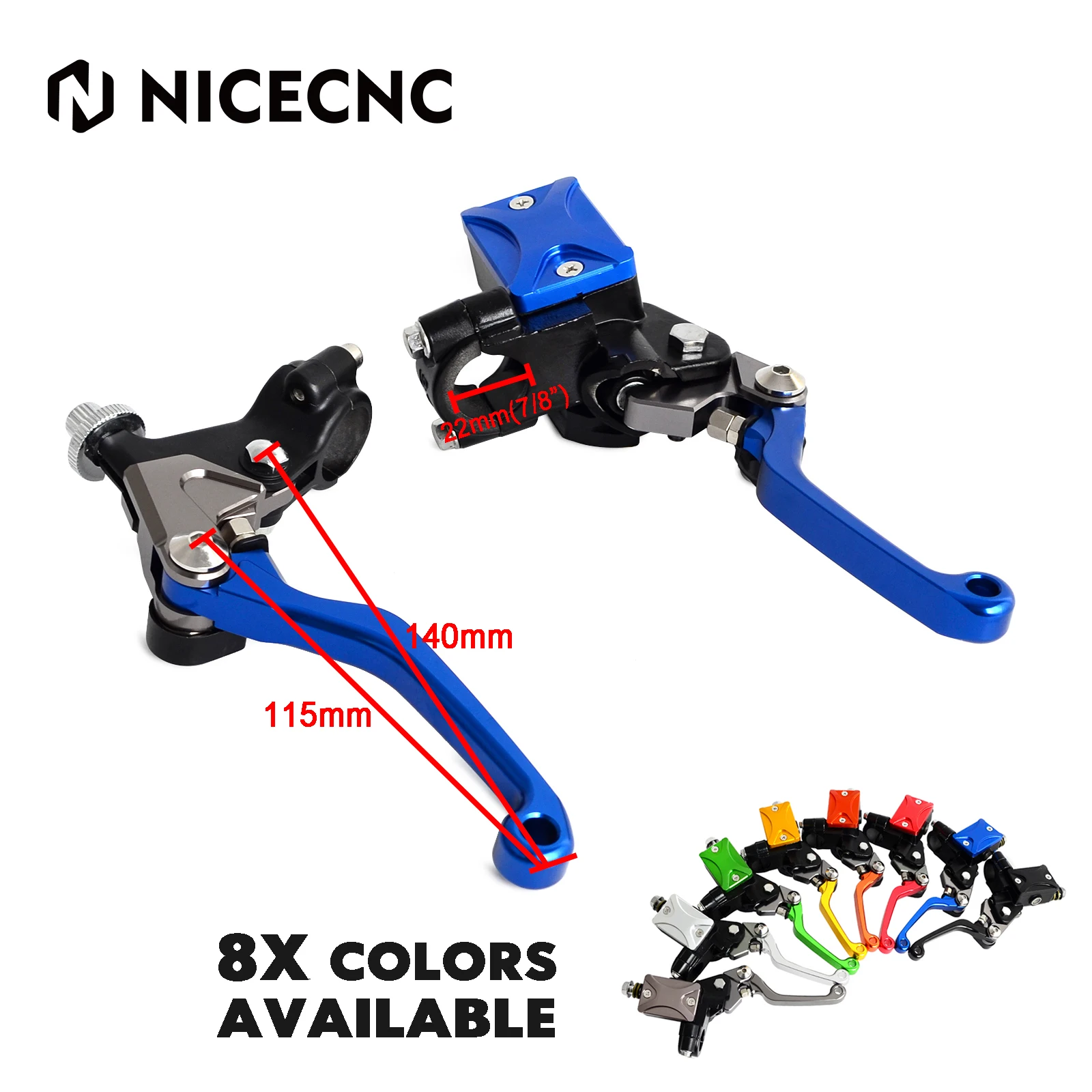 

NICECNC 22mm 7/8"Hydraulic Brake & Cable Clutch Lever Set Assembly For Yamaha YZ 80 85 125 250 426F 250FX WR 250F 450F TTR 600