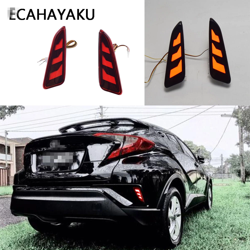 

ECAHAYAKU LED Rear Bumper Light Tail Brake Light Taillight DRL For Toyota C-HR CHR 2017 2018 2019 2020 Automobile Accessories