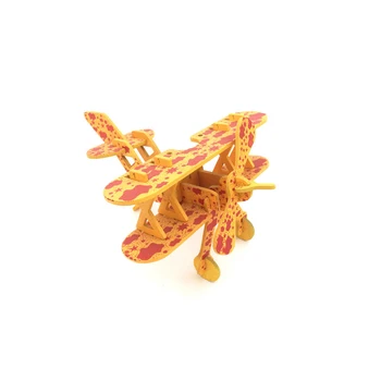 

Early Education Puzzle Development Spell Inserted Toy Assembled three-dimensional Puzzle Children's Wooden 3D Aircraft Assembled