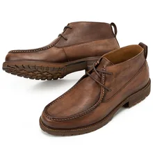 Men New Retro Spring Autumn Manual Cow Leather Ankle Riding Equestrian Round Toe Lace-up Sewing Martins boots Men New Retro Spring Autumn Manual Cow Leather Ankle Riding Equestrian Round Toe Lace-up Sewing Martins boots