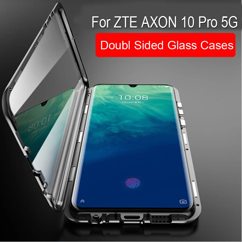 Funda de adsorción magnética para ZTE AXON 10 Pro 5G marco de Metal