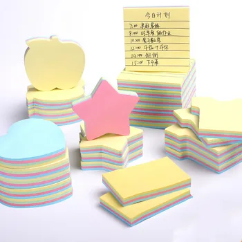 

100 pages of multi-color creative cute shape stickers new mini note paper kawaii sticky notes school stationery office use