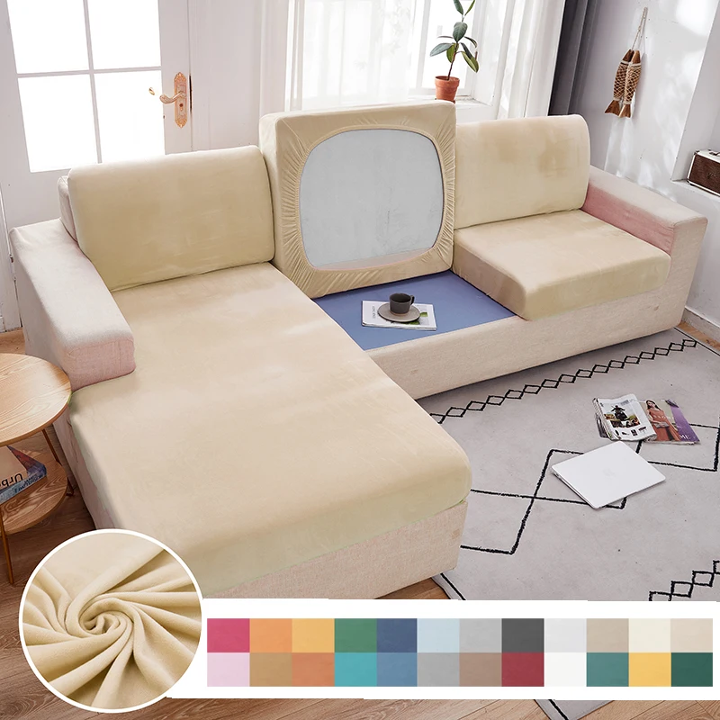 Velvet Sofa Cushion Cover Anti-dirty Pets Kids Furniture Protector Couch Covers For Living Room Elastic Chair Seat Slipcover | Дом и сад