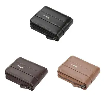

Three Fold Men Wallets Fashion Credit Card And Money Big Capacity Fashion Zipper Male Coin Purses