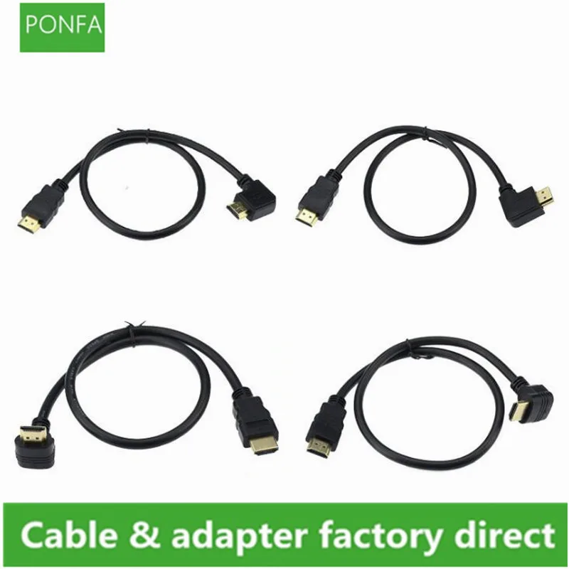 Кабель HDMI-совместимый с углом 90 градусов штекер 1 4 вверх и вниз левый правый