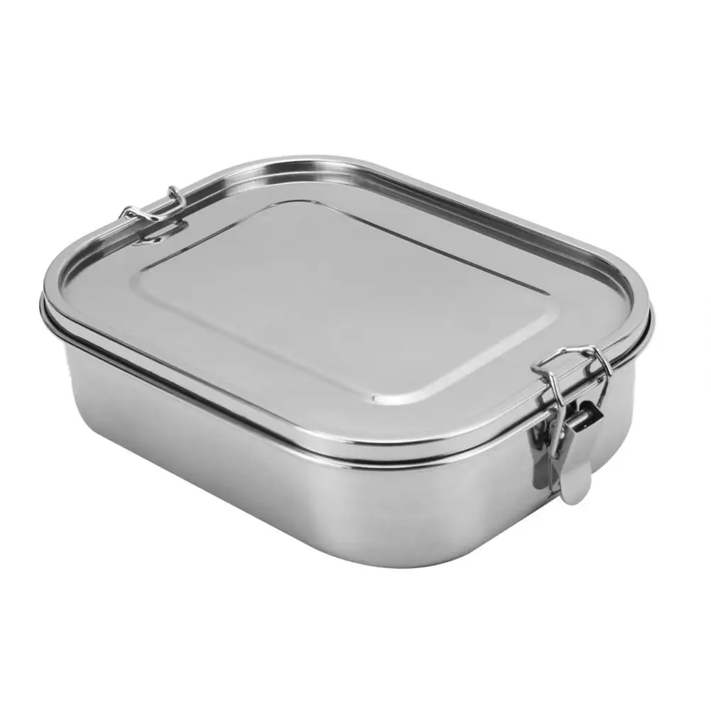 Нержавеющая сталь Ланч-бокс пищевой контейнер Bento box однослойный Герметичный портативный школьный офис Bento Box