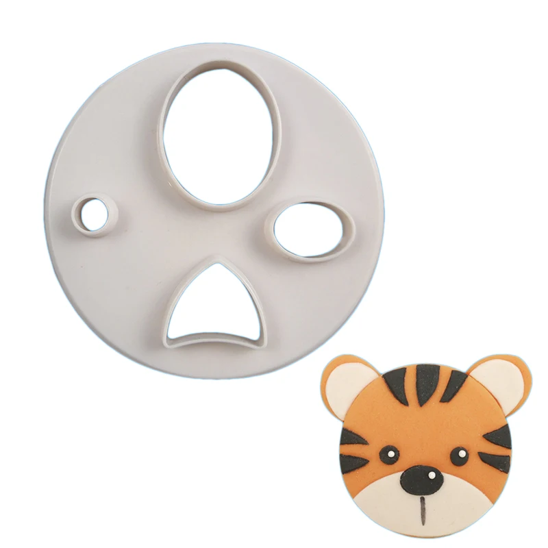 3D Animal Face Cookie Cutter Mold Diy Biscuit Embossing Mould Sugarcraft Dessert Baking Silicone Mold for Sop Cake Decorate Tool1