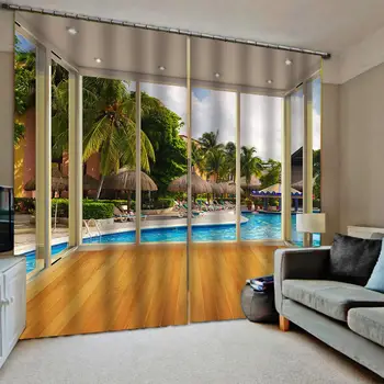 

Custom 3D Curtains Window Roman landscape Curtains For Living Room Bedroom European Luxury Curtain Drapes