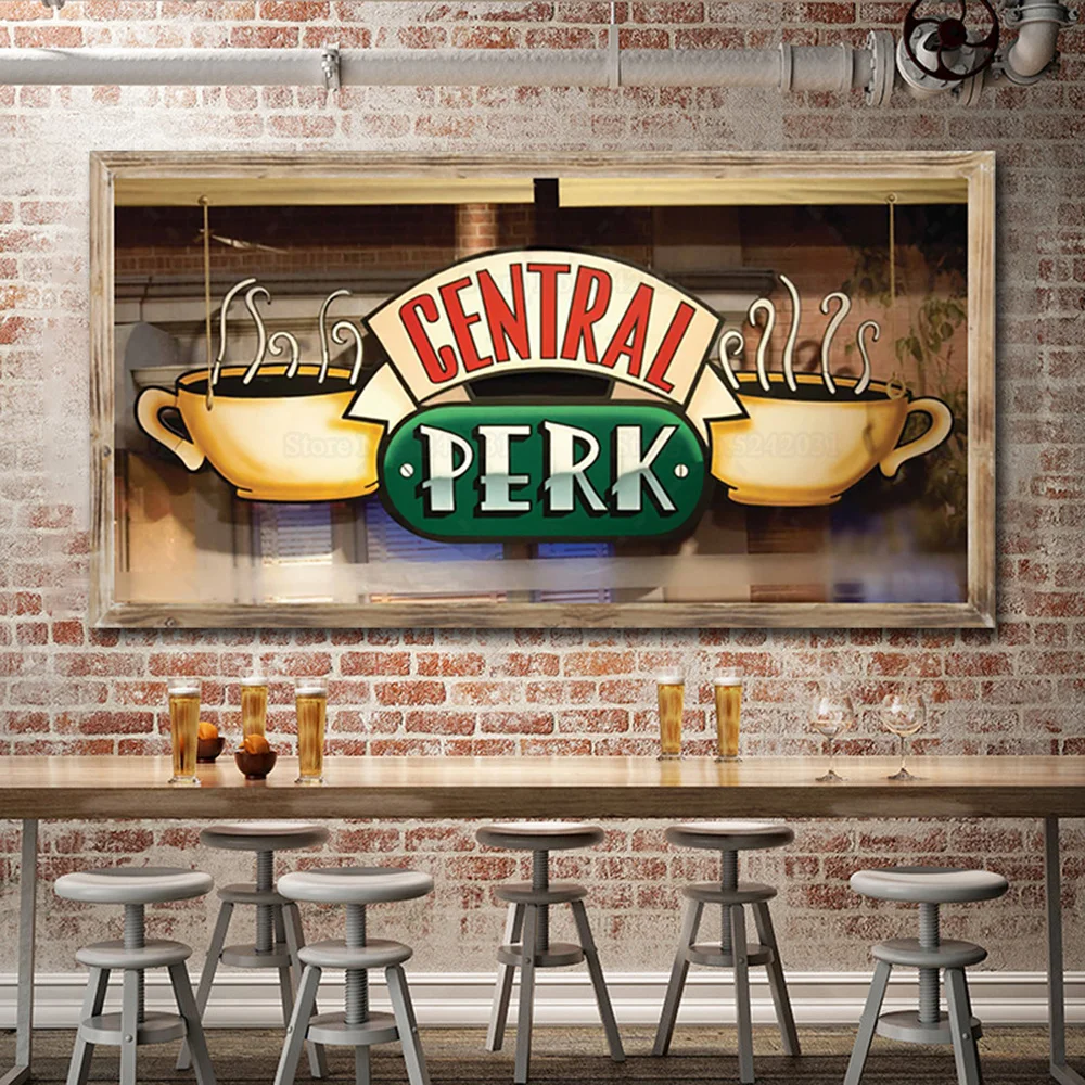 Serie Tv Friends Poster Classic Cafe Central Perk Canvas Painting Wall Art For Bar Restaurant Home Decor
