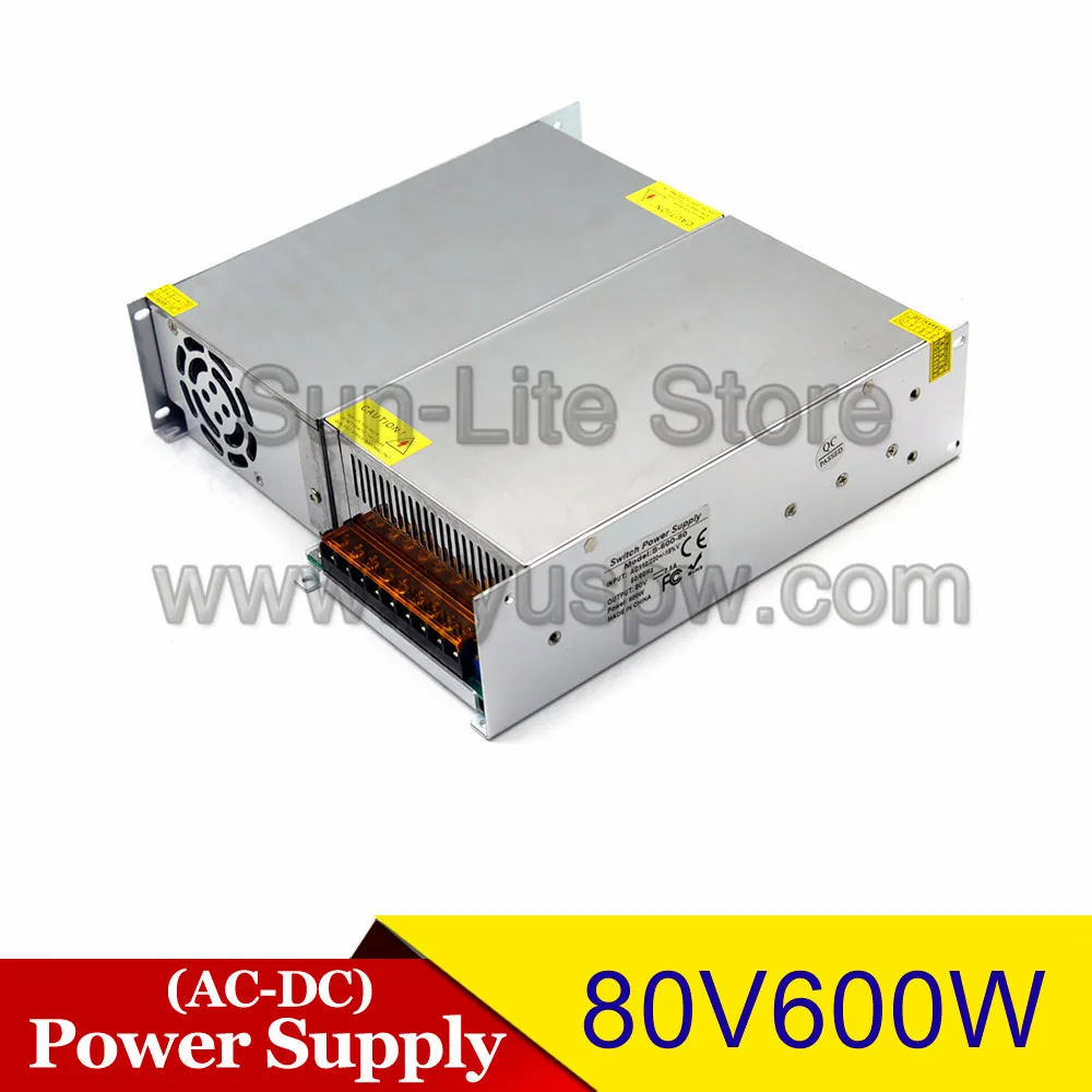Универсальный 80V 7.5A 600W переключатель питания Трансформатор 110V 220V AC DC80V SMPS для промышленного оборудования машинного оборудования