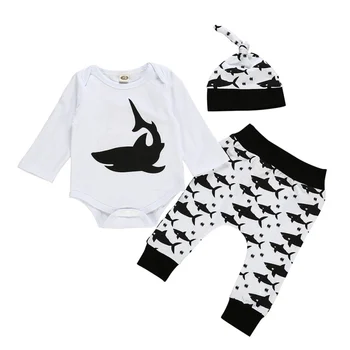 

3Pcs Toddler Kids Baby Boy Clothes Set Newborn Infant Boys Cotton Tops Romper Pants Leggings Outfits Clothing 0-24M