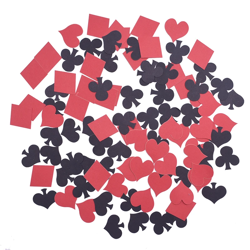 Poker Confetti Mix Color Playing Card Red Heart Black Spades Plum Blossom Confetti Baby Shower Birthday Party Throwing Supplies