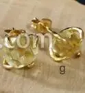 g WT-E123 натуральный камень клипсы с камнем Серьги Амазонит крик стали натуральный камень шпильки с 24k золотой Гальванизированный зубец установка - Окраска металла: g